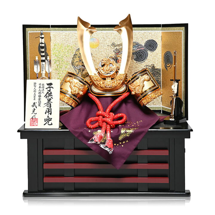 楽天市場】【武将兜】【コンパクト収納兜】30号竜立体前立兜セット 