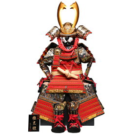 【五月人形】【稚児着用鎧】五歳〜七歳着鎧　金小札赤色威大将着用鎧：武州天勢作【鎧平飾り】