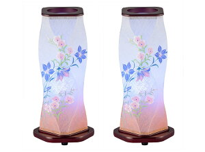 【お盆提灯・盆ちょうちん】【送料無料】【霊前灯】一対 花梨2号桔梗(レインボーLED)【初盆】