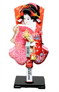 【羽子板】羽子板13号鹿の子/金襴振り袖押し絵羽子板:黒塗楯飾り【羽子板ケース】【正月飾】