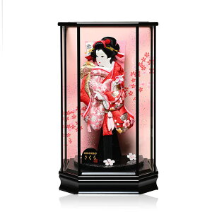【羽子板】【匠一好】羽子板13号舞扇:西陣金襴/さくら金彩押絵羽子板六面体ケース:伝統工芸士匠一好作【羽子板ケース】【正月飾】
