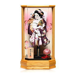 【押絵羽子板】羽子板?13号扇華:桜刺繍/金襴刺繍裂地押絵羽子板木肌六面体ケース:匠一好【龍村羽子板】【正月飾】