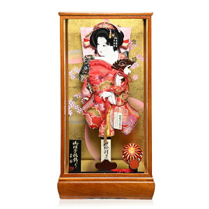 【羽子板】羽子板17号押絵羽子板:金襴刺繍振り袖羽子板:タモ材金背景ケース;伏見屋監修【羽子板ケース】