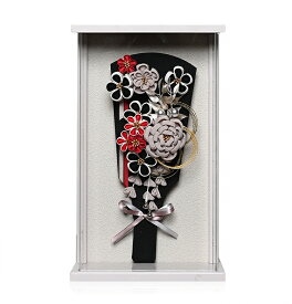 【摘み細工羽子板】羽子板9号グレーバラつまみ細工羽子板ケース＆壁掛：伏見屋監修【羽子板ケース】【正月飾】