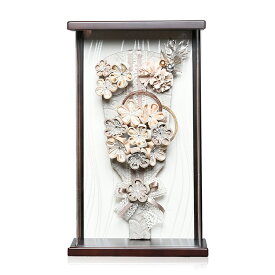 【摘み細工羽子板】羽子板9号モカ梅つまみ細工羽子板ケース＆壁掛：伏見屋監修【羽子板ケース】【正月飾】