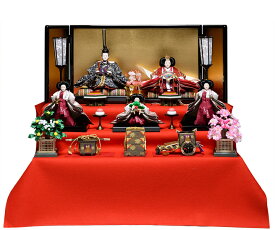 【雛人形】【雛人形五人飾】【雛人形三段飾り】京三五親王五寸官女：春花雛：伏見屋監修【ひな人形】
