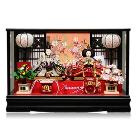 【アクリル雛ケース】【雛ケース】華芥子親王ケース：京華作：黒塗ケース【雛人形】【親王飾】