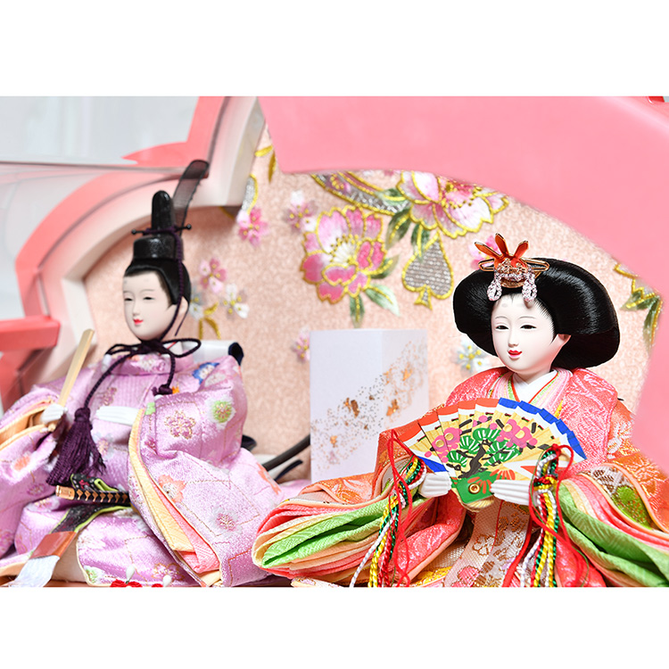 SAKURA白桃塗さくら型アクリルケース：伏見屋監修 ：人形の伏見屋