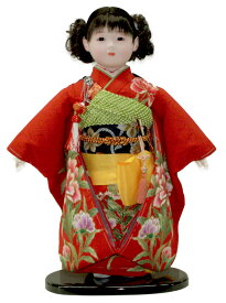 【市松人形】13号市松人形 金彩衣装【カール】 翠華作 【ひな人形】【浮世人形】
