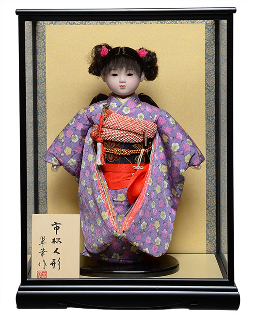 日本全国送料 手数料無料 全品価格保証 雛人形 市松人形 １３号市松：縮緬衣装 ：翠華作 カール [並行輸入品] 浮世人形 ケース入り 人気上昇中 ひな人形