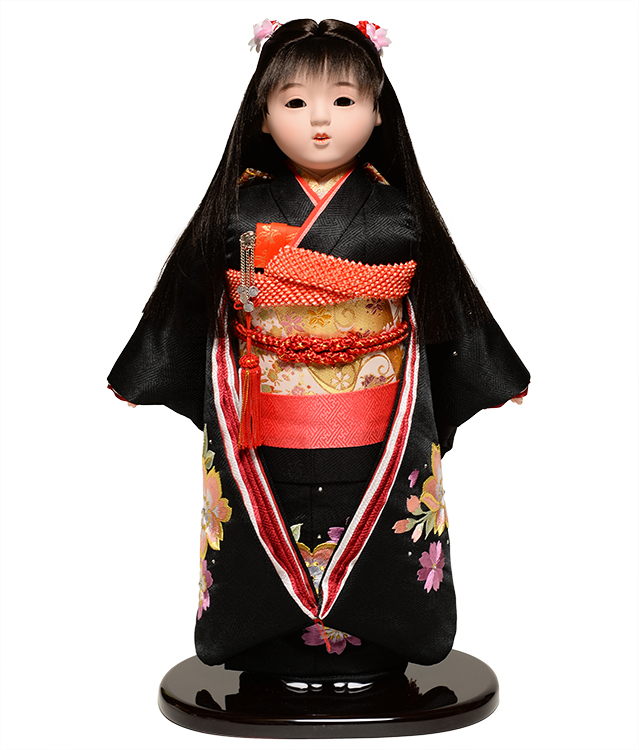 日本全国送料 手数料無料 全品価格保証 市松人形 お中元 公式 13号市松人形：正絹桜本刺繍衣装：敏光作 ひな人形 浮世人形 雛人形