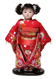 【ひな人形】【市松人形】市松人形10号市松人形：金彩桜刺繍衣装：敏光作【木目込市松人形】【浮世人形】