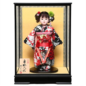 【市松人形】13号市松人形：京友禅衣装：敏光作：ケース入り【ひな人形】【浮世人形】