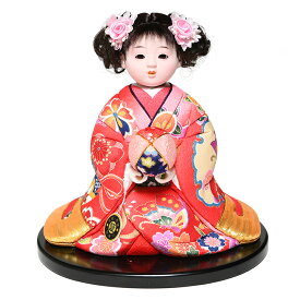 【雛人形】【ひな人形】【市松人形】6号彩座り木目込市松人形：別織京都西陣織：芳俊作【木目込市松人形】【浮世人形】