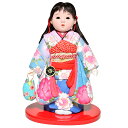 【木目込市松】【市松人形】7号 木目込京都西陣桜花柄衣装市松：芳俊作【ひな人形】【浮世人形】