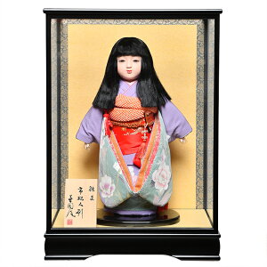 【市松人形】【雛人形】13号市松京友禅牡丹柄衣裳:草園作:ケース入り【ひな人形】【浮世人形】