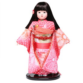 【ひな人形】【市松人形】10号市松人形：正絹有松絞衣装：敏光作【木目込市松人形】【浮世人形】