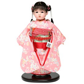 【ひな人形】【市松人形】10号市松人形：京友禅桜柄衣装：松寿作【浮世人形】