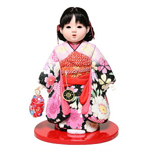 【雛人形】【ひな人形】【市松人形】6号木目込京都西陣友禅衣装市松:芳俊作【木目込市松人形】【浮世人形】