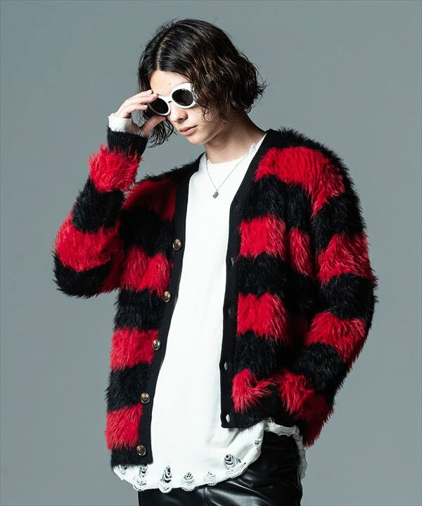 楽天市場】glamb グラム Fuzzy Border Cardigan ファジーボーダー 