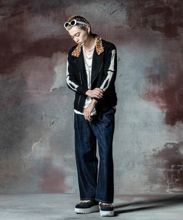 楽天市場】glamb グラム Knit Riders Jacket ニットライダース 