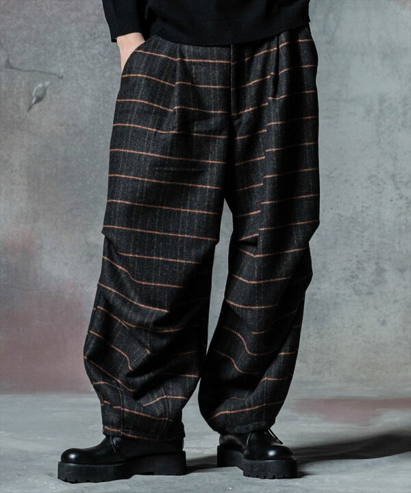 楽天市場】glamb グラム Glen Check Wide Pants グレンチェックワイド 