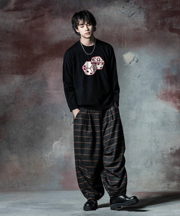 楽天市場】glamb グラム Glen Check Wide Pants グレンチェックワイド 