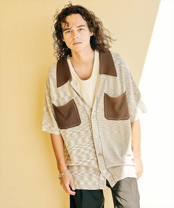 楽天市場】glamb グラム Stitch Pocket Knit Shirt ステッチポケット 