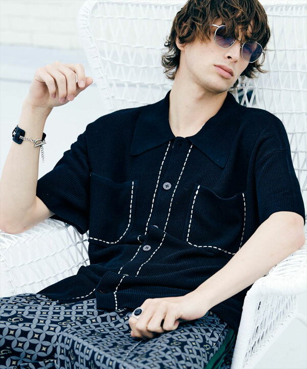 楽天市場】glamb グラム Stitch Pocket Knit Shirt ステッチポケット 