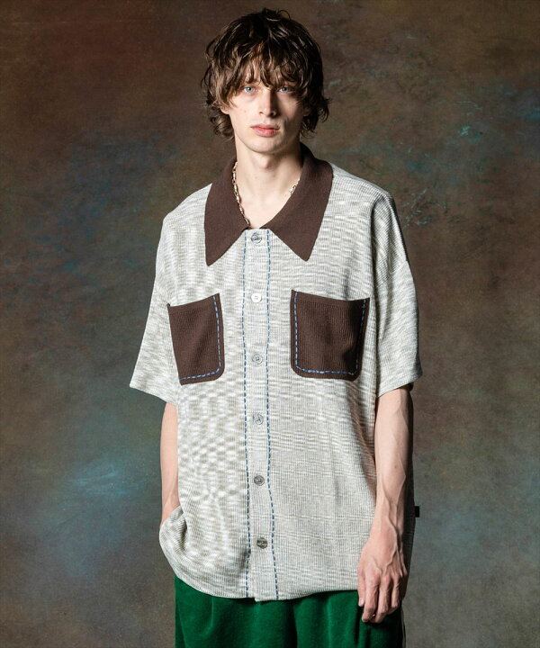 楽天市場】glamb グラム Stitch Pocket Knit Shirt ステッチポケット 