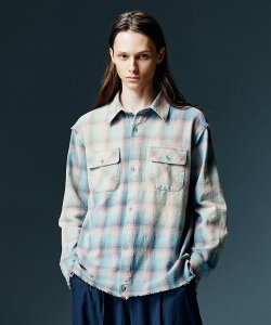 Bleach Check Shirt / �u���[�`�`�F�b�N�V���c�@glamb �O����