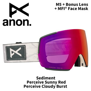 ANON Am S[O M5 + Bonus Lens + MFI Face Mask Sediment/Perceive Sunny Red 25-26fyԕisiz