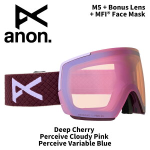 ANON Am S[O M5 + Bonus Lens + MFI Face Mask Deep Cherry/Perceive Cloudy Pink 25-26fyԕisiz