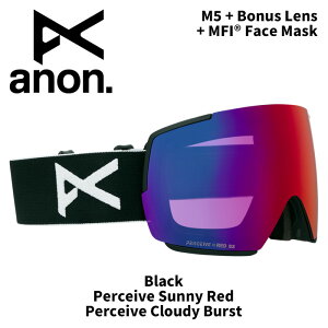 ANON Am S[O M5 + Bonus Lens + MFI Face Mask Black/Perceive Sunny Red 25-26fyԕisiz