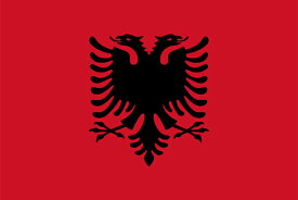 【卓上旗】アルバニア共和国（トロマット製）　サイズ：16×24cm【領収書発行】