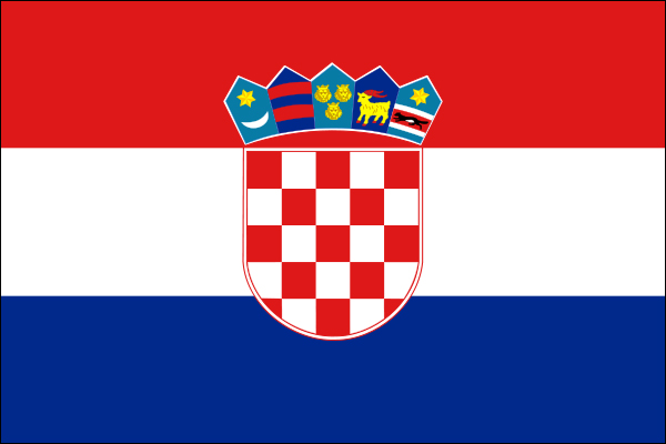 国際交流の場に各国の公式国旗をご利用下さい。 【外国旗】クロアチア共和国国旗（アクリル） サイズ：90×135cm【領収書発行】