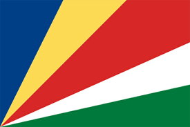 【外国旗】セーシェル共和国国旗（テトロントロピカル）　サイズ：50×75cm【領収書発行】