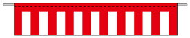 【お祭り用品】ビニール紅白幕（細ひも縫込み仕立）　40cm×3.6m（2間）【領収書発行】