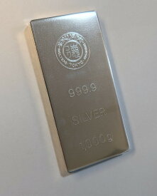 銀　シルバー　インゴット　純銀　1kg　徳力本店「金は神田の徳力、銀もまた受け継ぐ伝統。江戸の昔より磨かれた信頼と誇りを、今に伝える。」　延べ棒　新古品　Silver　Ingot
