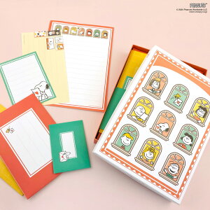 24おくる いろいろレターセットボックス スヌーピー おくるシリーズ フタバ キャラクター デザイン 手紙 おしゃれ 可愛い 箱入り 便箋 封筒