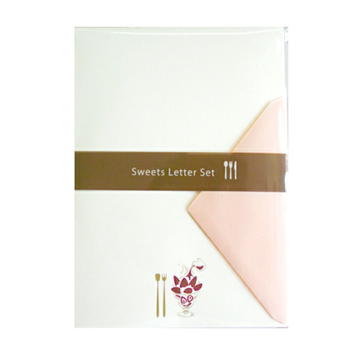 楽天市場 箔押し A5レターセット パフェ Rokkaku フタバ スイーツ カフェ いちご イチゴ 苺 イラスト デザイン かわいい 可愛い おしゃれ メッセージ 手紙 便箋 日本製 和風 和色 ピンク色 赤色 モダン キラキラ 光沢感 特別感 高級感 上品 ステーショナリー 女の子 女性