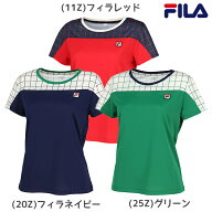 【ネコポス送料無料】FILA フィラ テニス テニスウェア レディース ゲームシャツ 半袖 カラーハーモニー …