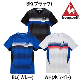 【ネコポス送料無料】le coq sportif ルコックスポルティフ テニス メンズ グラデーション ゲームシャツ ユニフォーム シャツ トップス 半袖 速乾 QTMXJA03