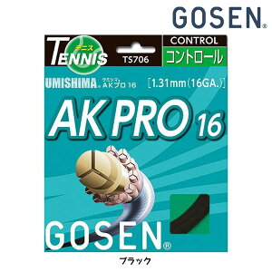 【ラケットと同時購入で張上げ加工サービス】ゴーセン GOSEN AK PRO16BK ウミシマ AKプロ16 ブラック TS706BK 硬式テニスガット