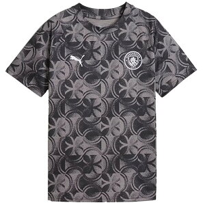 マンチェスターシティ ジュニア MCFC 2025-26 プレマッチ 半袖 シャツ 782169-11 サッカー レプリカ プラクティスシャツ プーマブラック 子供用 プーマ PUMA