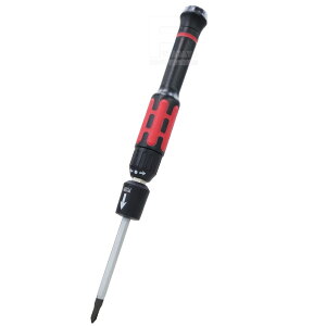 無段階ラチェット精密ドライバー 持ちやすいグリップ 音が出ない無段階ラチェット のばせる差し替えビット プラスサイズPH0 マイナスサイズ3mm ゲーム機 ノートパソコン SSDなどメンテに使