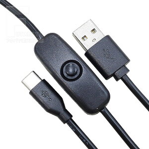 USB C�^�C�v-USB2.0A �X�C�b�`�t���P�[�u�� �[�d�E�d�͋��� �f�[�^�]���Ή� USB C�^�C�v(�I�X)-USB2.0 A�^�C�v(�I�X) ON/OFF�X�C�b�`�t�� ����:��1m 5v3A �u���b�N 2AUC-10SW