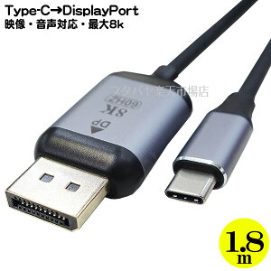 Type CDisplayPortϊP[u Type-C[qfo͉\@Ɍ Type-C(IX)DP(IX) ő8k 7680x4320 60Hz f o͑Ή S 1.8m COMON UCDP-18