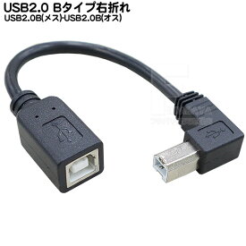 USB2.0BタイプL型変換 USB2.0Bタイプ(メス)-USB2.0Bタイプ(オス)L型 ●端子:オス側右L型 ●長さ:約15cm ●USB2.0ハイスピードモード対応 ●RoHS対応 ●COMON (カモン) 2B-R015