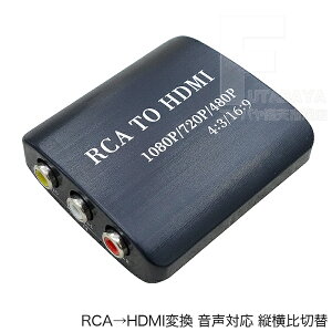AINEX �A�C�l�b�N�X RCA to HDMI �ϊ��A�_�v�^ �t��HD 1080p�Ή� 4:3/16:9�ؑ� USB���d ���g���Q�[���E�r�f�I�Ή� MCV-RCAHD02